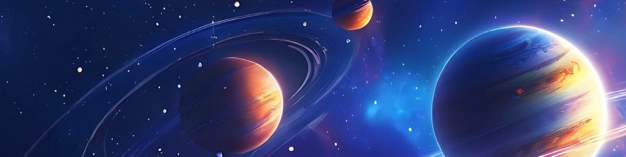 Trois planètes dans l'espace