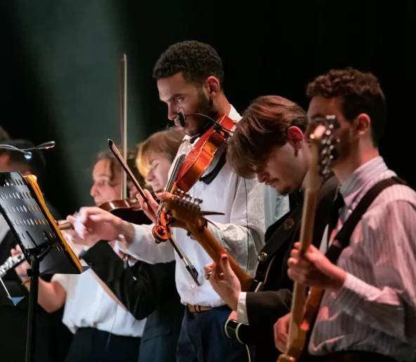 Students playing music